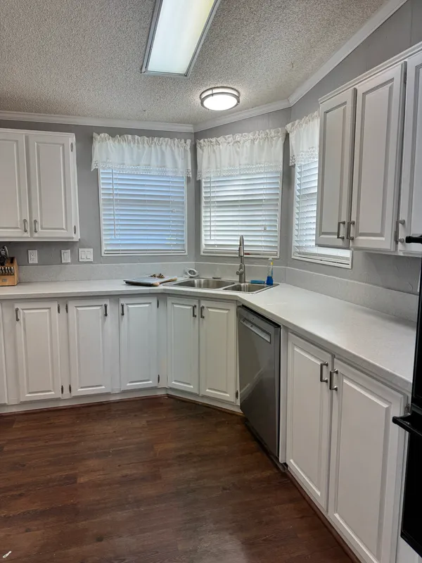 Kitchen remodel cabinets and solid surface countertops in Del Tura Mobile Home Park