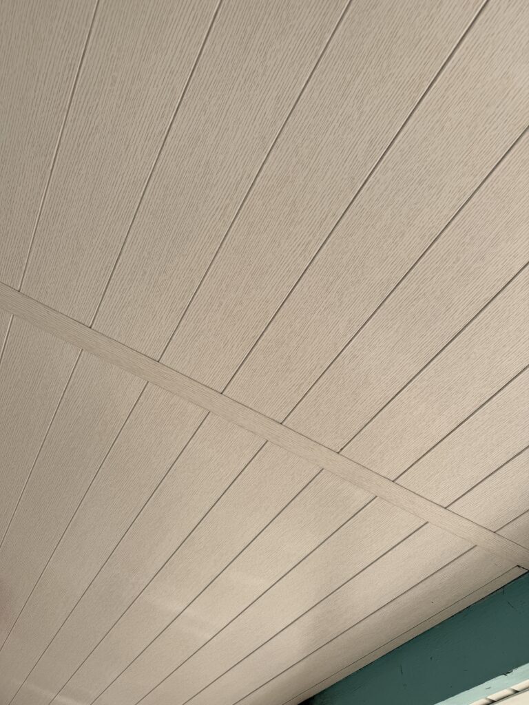 White washed vinyl and aluminum soffit tongue and groove in port Charlotte Florida